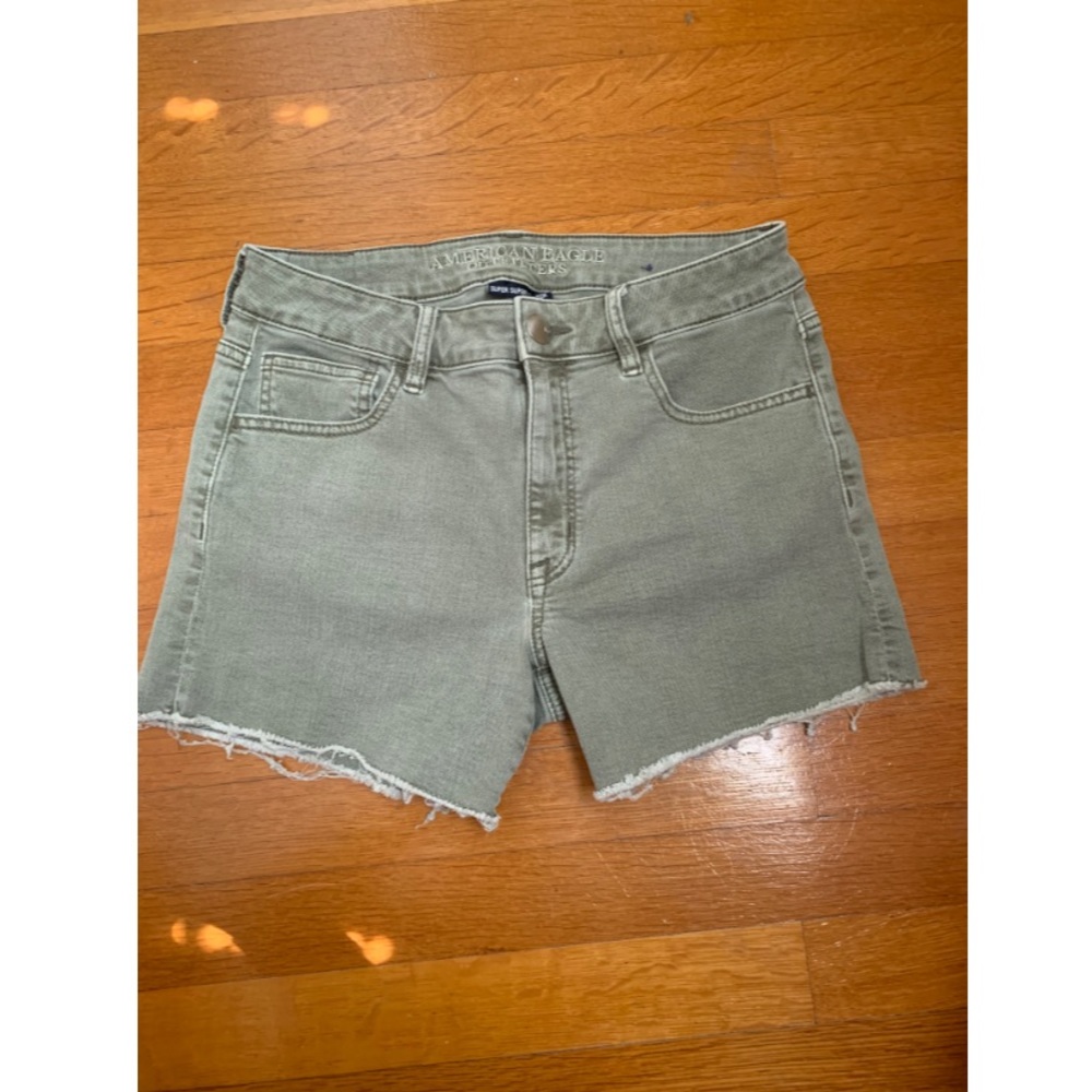 American Eagle Green Denim Shorts